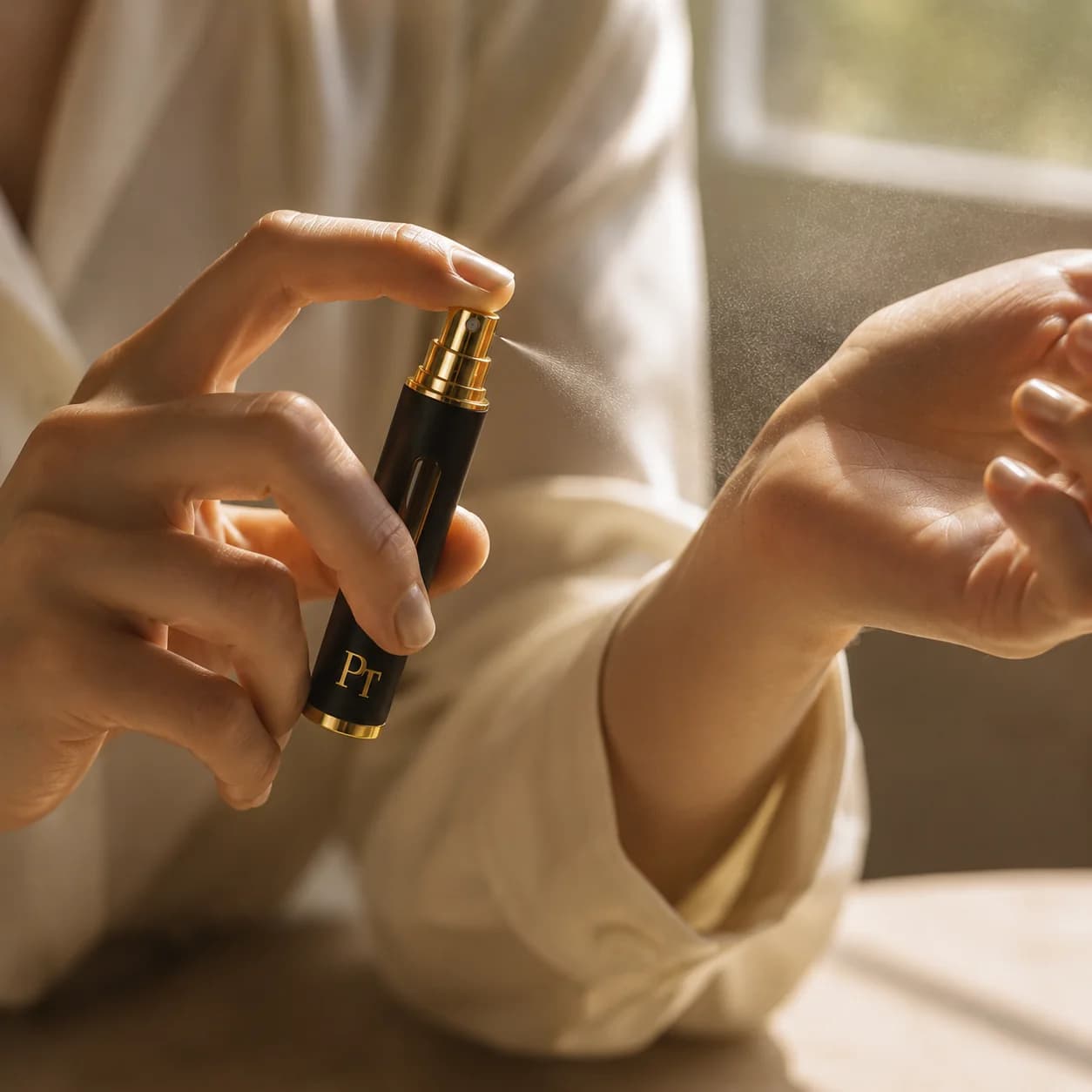 Wearing a 5ml PerfumeTaster decant — the ritual of fragrance discovery