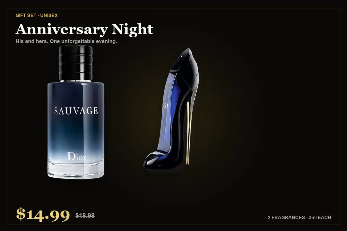 Anniversary Night — Dior Sauvage, Carolina Herrera Good Girl