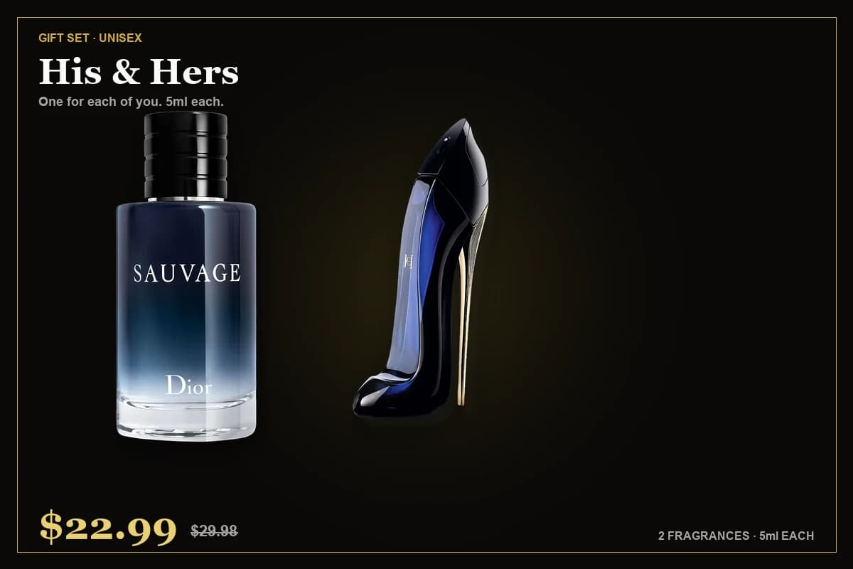 His & Hers — Dior Sauvage, Carolina Herrera Good Girl